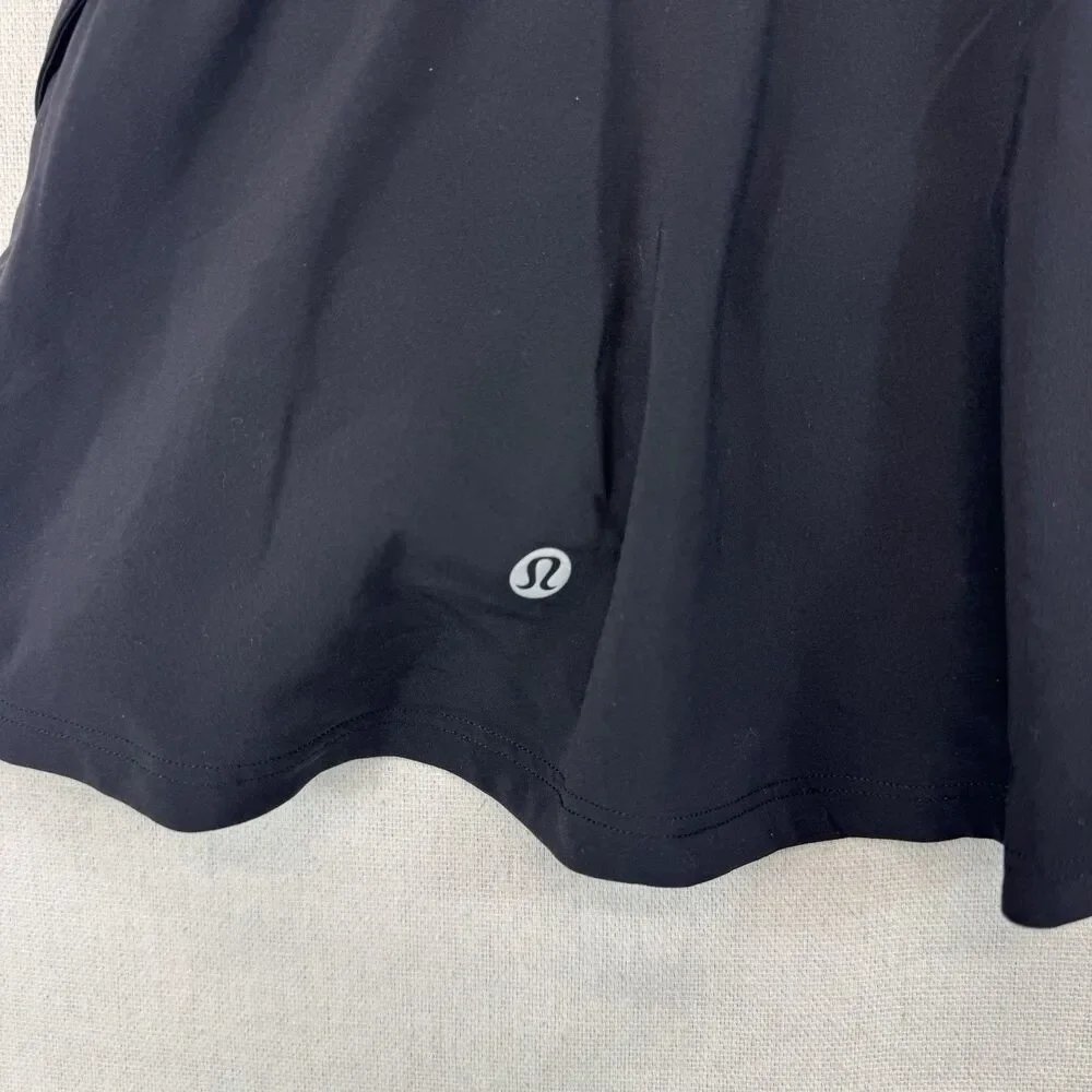 Lululemon Play Off The Pleats Black Skort Tennis Golf Pickleball Skirt Sz 10